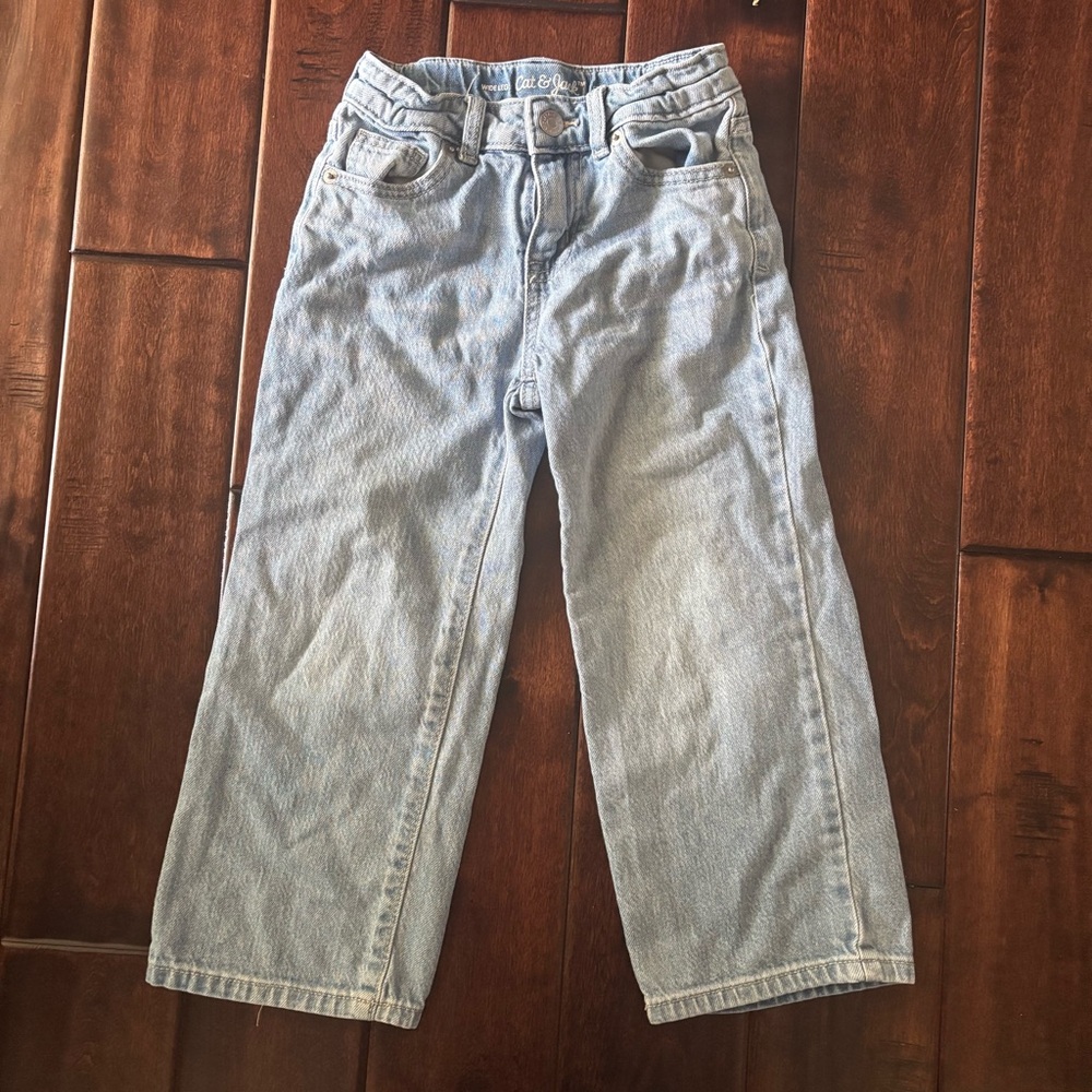 Cat & Jack Girls Wide Leg Jeans